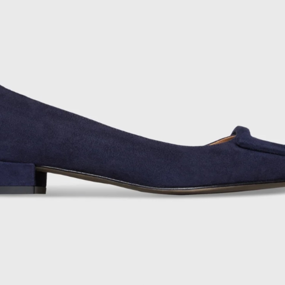 *NEW* ANN MASHBURN Navy Blue Suede Flats - New & Never Worn (size 7 US) - Picture 5 of 5